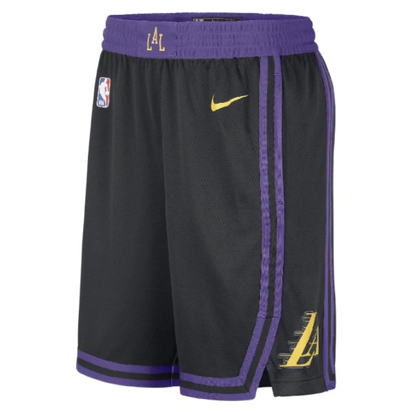 Баскетбольные шорты Nike Dri-Fit NBA Los Angeles Lakers Swingman City Edition Black Purple-Photoroom