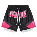 Двойные баскетбольные шорты WADE Black Red